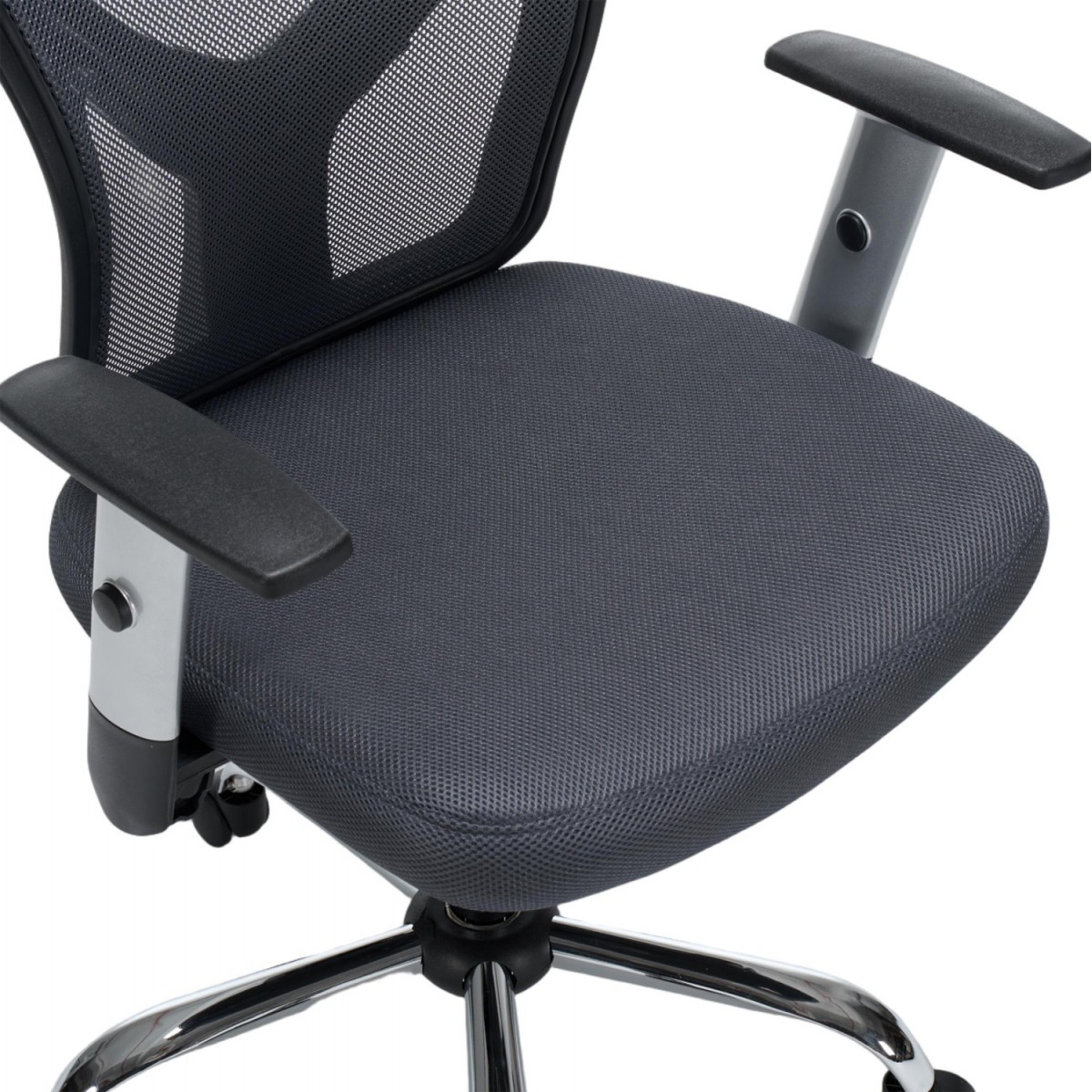 ΚΑΡΕΚΛΑ ΓΡΑΦΕΙΟΥ CUORE HM1207.02 ΜΑΥΡΟΣ ΣΚΕΛΕΤΟΣ-ΓΚΡΙ MESH 63x61x125Υεκ