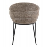 ΠΟΛΥΘΡΟΝΑ ΤΡΑΠΕΖΑΡΙΑΣ DRENNY HM18424.03 TAUPE ΥΦΑΣΜΑ-ΜΕΤΑΛ.ΜΑΥΡΑ ΠΟΔΙΑ 62x63x85Υεκ