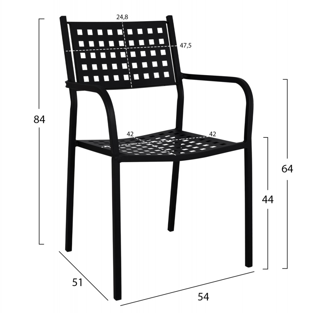 ΠΟΛΥΘΡΟΝΑ ΜΕΤΑΛΛΙΚΗ HM5031.01 ZETA ΣΕ ΜΑΥΡΟ ΜΑΤ ΧΡΩΜΑ 54x51x84Υεκ