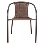 ΠΟΛΥΘΡΟΝΑ ΚΑΡΕΚΛΑ CAMEL HM5015.02 ΚΑΦΕ ΜΕΤΑΛΛΙΚΗ ΜΕ WICKER ΚΑΦΕ 48x48-53x72 cm