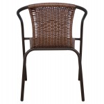 ΠΟΛΥΘΡΟΝΑ ΚΑΡΕΚΛΑ CAMEL HM5015.02 ΚΑΦΕ ΜΕΤΑΛΛΙΚΗ ΜΕ WICKER ΚΑΦΕ 48x48-53x72 cm