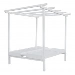 ΞΑΠΛΩΣΤΡΑ ΞΥΛΙΝΗ ΔΙΠΛΗ ΜΥΚΟΝΟΣ ΛΕΥΚΗ ΜΕ ΟΥΡΑΝΟ 205x167x212 cm HM5428