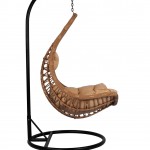 ΚΡΕΜΑΣΤΗ ΦΩΛΙΑ LUCIA HM5676.01 ΜΕ WICKER&ΜΑΞΙΛΑΡΙΑ ΜΠΕΖ-ΜΑΥΡΟ ΜΕΤΑΛΛΟ Φ95Χ195Υεκ.