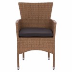 ΠΟΛΥΘΡΟΝΑ ΜΕΤΑΛΛΙΚΗ NISHA ΜΕ ΜΑΞΙΛΑΡΙ WICKER ΚΑΦΕ-ΜΟΚΑ 58x60x87 εκ. HM5684.02