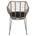 ΠΟΛΥΘΡΟΝΑ ΜΕΤΑΛΛΙΚΗ ΜΕ ΜΑΣΙΦ ΣΚΕΛΕΤΟ ΜΑΥΡΟ ΜΑΤ ΜΕ WICKER ΓΚΡΙ MOKA 60x56x84Υ εκ.HM5300.10
