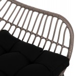 ΠΟΛΥΘΡΟΝΑ ΜΕΤΑΛΛΙΚΗ ΜΕ ΜΑΣΙΦ ΣΚΕΛΕΤΟ ΜΑΥΡΟ ΜΑΤ ΜΕ WICKER ΓΚΡΙ MOKA 60x56x84Υ εκ.HM5300.10