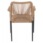 ΠΟΛΥΘΡΟΝΑ ΑΛΟΥΜΙΝΙΟΥ NOJO HM5771.02 ΓΚΡΙ ΜΕ P.E.TWIST RATTAN ΜΠΕΖ 55x63x82Y εκ.