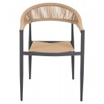 ΠΟΛΥΘΡΟΝΑ ΑΛΟΥΜΙΝΙΟΥ GRET HM5854.02 ΑΝΘΡΑΚΙ PΕ RATTAN ΜΠΕΖ 56x55,5x78Υ εκ.