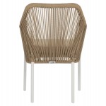 ΠΟΛΥΘΡΟΝΑ ΑΛΟΥΜΙΝΙΟΥ LOKKI HM5855.01 ΛΕΥΚΟ ΜΕ ΣΧΟΙΝΙ WICKER PE ΜΠΕΖ 56x66x82Υ εκ.