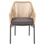 ΠΟΛΥΘΡΟΝΑ ΑΛΟΥΜΙΝΙΟΥ LOKKI HM5855.02 ΑΝΘΡΑΚΙ ΜΕ ΣΧΟΙΝΙ WICKER PE 56x66x82Υ εκ.