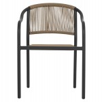 ΠΟΛΥΘΡΟΝΑ ΑΛΟΥΜΙΝΙΟΥ HM5856.02 ΑΝΘΡΑΚΙ ΜΕ ΣΧΟΙΝΙ PE WICKER 57x63x80 εκ.