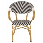 ΠΟΛΥΘΡΟΝΑ BAMBOO LOOK HM5861.01 ΜΑΥΡΟ-ΛΕΥΚΟ 57x55x82 εκ.