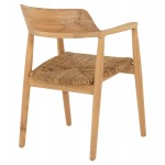 ΠΟΛΥΘΡΟΝΑ KINGSLEY2 ΑΠΟ ΞΥΛΟ ΤΕΑΚ ΚΑΙ ΚΑΘΙΣΜΑ ΨΑΘΑ HM9335 58x53x79 εκ.