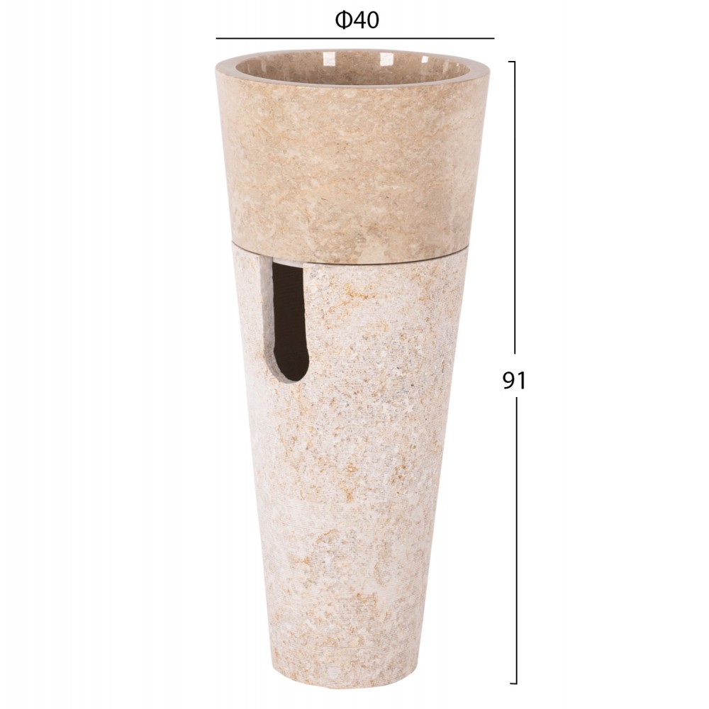 ΝΙΠΤΗΡΑΣ ΜΑΡΜΑΡΙΝΟΣ CONE SINK CREME WHITE Φ40x90Y εκ.HM7808.02