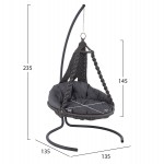 ΚΡΕΜΑΣΤΗ ΦΩΛΙΑ AUGUST ΜΑΚΡΑΜΕ-ΜΕΤΑΛΛΟ ΑΝΘΡΑΚΙ HM5922.10 123x113x145Υεκ.