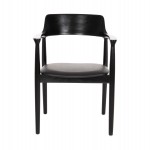 ΠΟΛΥΘΡΟΝΑ ΤΡΑΠΕΖΑΡΙΑΣ KINGSLEY HM9634.02 ΞΥΛΟ ΜΑΟΝΙ- ΜΑΥΡΟ VINYL 58x53x80Yεκ.