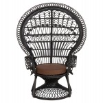 ΠΟΛΥΘΡΟΝΑ ROYAL PEACOCK HM9342.03 RATTAN ΜΑΥΡΟ-ΜΑΞΙΛΑΡΙ ΜΑΥΡΟ 114x72x150Yεκ.