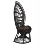 ΠΟΛΥΘΡΟΝΑ ROYAL PEACOCK HM9342.03 RATTAN ΜΑΥΡΟ-ΜΑΞΙΛΑΡΙ ΜΑΥΡΟ 114x72x150Yεκ.