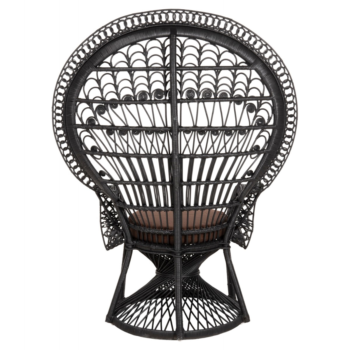 ΠΟΛΥΘΡΟΝΑ ROYAL PEACOCK HM9342.03 RATTAN ΜΑΥΡΟ-ΜΑΞΙΛΑΡΙ ΜΑΥΡΟ 114x72x150Yεκ.