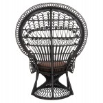 ΠΟΛΥΘΡΟΝΑ ROYAL PEACOCK HM9342.03 RATTAN ΜΑΥΡΟ-ΜΑΞΙΛΑΡΙ ΜΑΥΡΟ 114x72x150Yεκ.