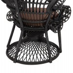 ΠΟΛΥΘΡΟΝΑ ROYAL PEACOCK HM9342.03 RATTAN ΜΑΥΡΟ-ΜΑΞΙΛΑΡΙ ΜΑΥΡΟ 114x72x150Yεκ.