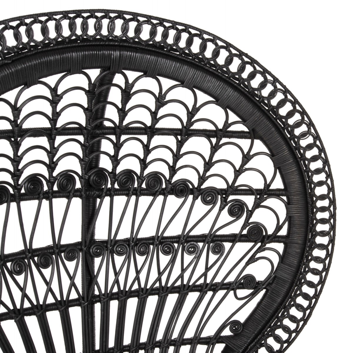 ΠΟΛΥΘΡΟΝΑ ROYAL PEACOCK HM9342.03 RATTAN ΜΑΥΡΟ-ΜΑΞΙΛΑΡΙ ΜΑΥΡΟ 114x72x150Yεκ.