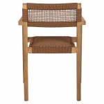 ΠΟΛΥΘΡΟΝΑ CHARLOTTE HM9637.01 ΞΥΛΟ TEAK ΦΥΣΙΚΟ & ΚΑΦΕ ΣΧΟΙΝΙ 59x54x83Y εκ.