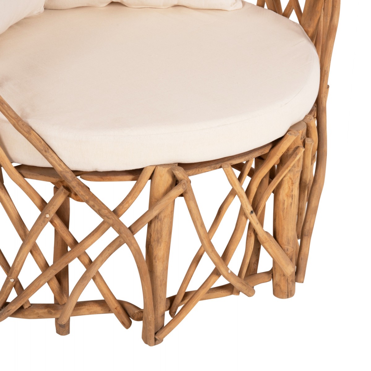 ΠΟΛΥΘΡΟΝΑ ΚΑΑΝ HM5994 ΚΛΑΔΙΑ TEAK ΣΕ ΦΥΣΙΚΟ-ΜΑΞΙΛΑΡΙΑ ΛΕΥΚΑ 95x89x80Υεκ.