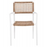 ΠΟΛΥΘΡΟΝΑ TRILAN HM6044.01 ΑΛΟΥΜΙΝΙΟ ΛΕΥΚΟ ΜΕ ΣΥΝΘΕΤΙΚΟ RATTAN ΦΥΣΙΚΟ 55,5x55x84Υεκ.