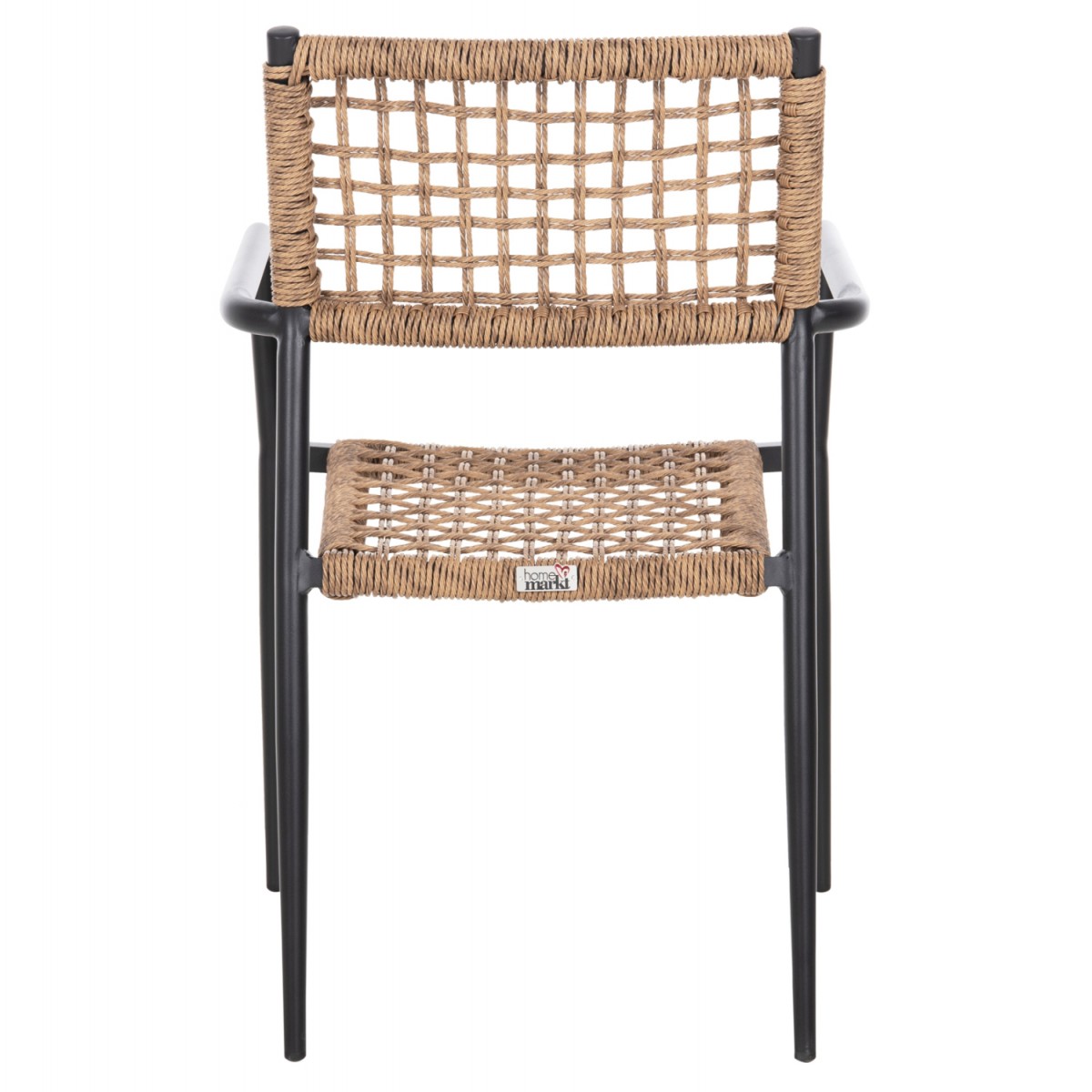 ΠΟΛΥΘΡΟΝΑ TRILAN HM6044.02 ΑΛΟΥΜΙΝΙΟ ΜΑΥΡΟ ΜΕ ΣΥΝΘΕΤΙΚΟ RATTAN ΦΥΣΙΚΟ 57x59x85Υεκ.