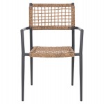 ΠΟΛΥΘΡΟΝΑ TRILAN HM6044.03 ΑΛΟΥΜΙΝΙΟ ΑΝΘΡΑΚΙ ΜΕ ΣΥΝΘΕΤΙΚΟ RATTAN ΦΥΣΙΚΟ 57x59x85Υεκ.