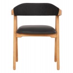 ΠΟΛΥΘΡΟΝΑ RIMINI HM9867.02 ΞΥΛΟ TEAK ΦΥΣΙΚΟ-ΜΑΥΡΟ ΣΧΟΙΝΙ & PU ΚΑΘΙΣΜΑ 60x61x76Υεκ.