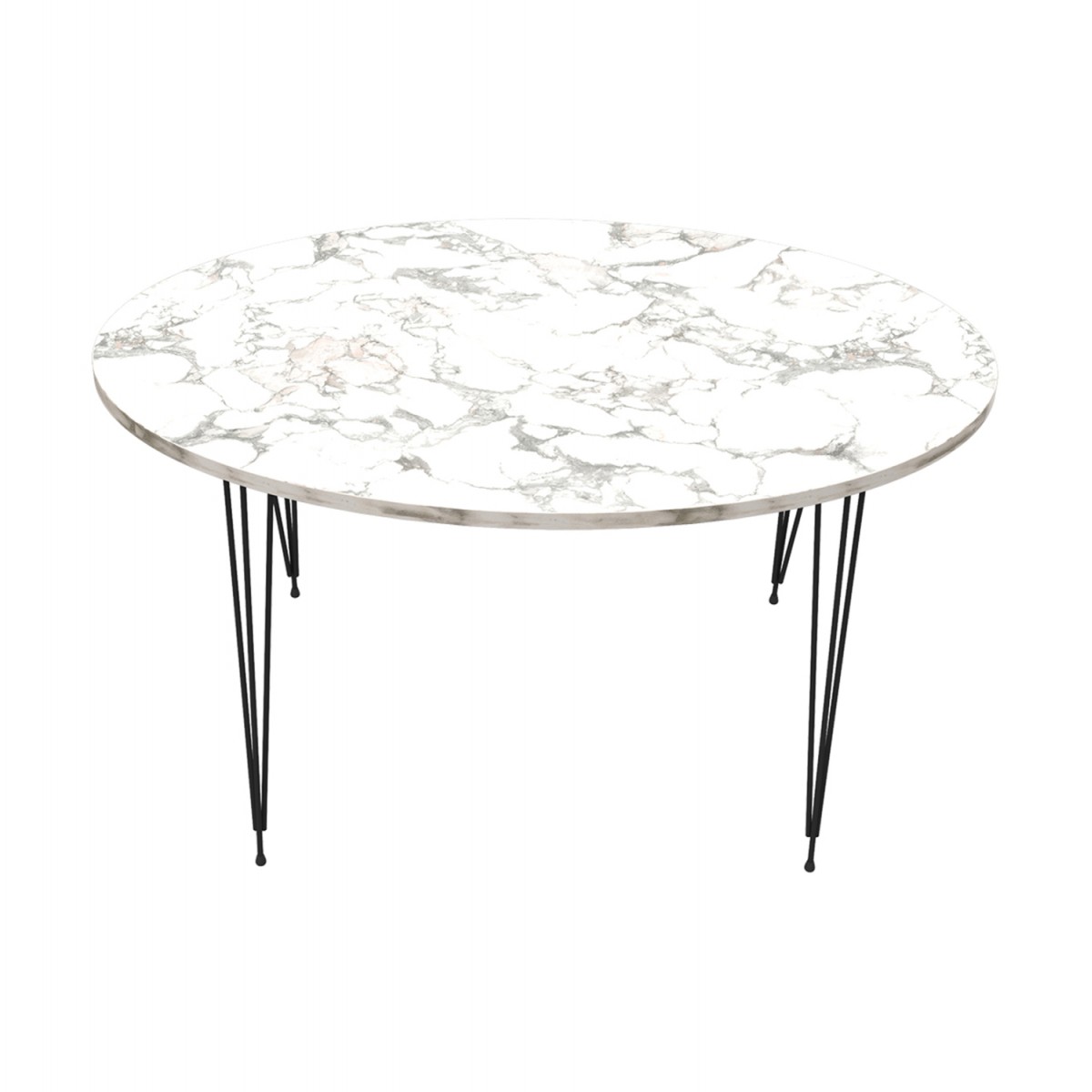 ΤΡΑΠΕΖΙ ΣΑΛΟΝΙΟΥ GRANIT HM18177.01 ΜΕΛΑΜΙΝΗ ΛΕΥΚΟ ΜΑΡΜΑΡΟ-ΜΕΤΑΛ.ΠΟΔΙΑ 90x50x42Υεκ