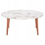 ΣΕΤ ΤΡΑΠΕΖΙ ΣΑΛΟΝΙΟΥ & 3 ΒΟΗΘ.ΤΡΑΠΕΖΙΑ VITAL HM18180.03 ΜΕΛΑΜΙΝΗ ΛΕΥΚΟ ΜΑΡΜΑΡΟ-ΚΑΡΥΔΙ ΠΟΔΙΑ