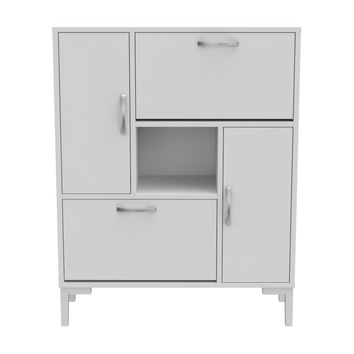 ΠΑΠΟΥΤΣΟΘΗΚΗ MEDY HM18187.03 ΜΕΛΑΜΙΝΗ ΣΕ ΛΕΥΚΟ-ΛΕΥΚΑ ΠΟΔΙΑ 86,5x30x109Υεκ