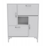 ΠΑΠΟΥΤΣΟΘΗΚΗ MEDY HM18187.03 ΜΕΛΑΜΙΝΗ ΣΕ ΛΕΥΚΟ-ΛΕΥΚΑ ΠΟΔΙΑ 86,5x30x109Υεκ