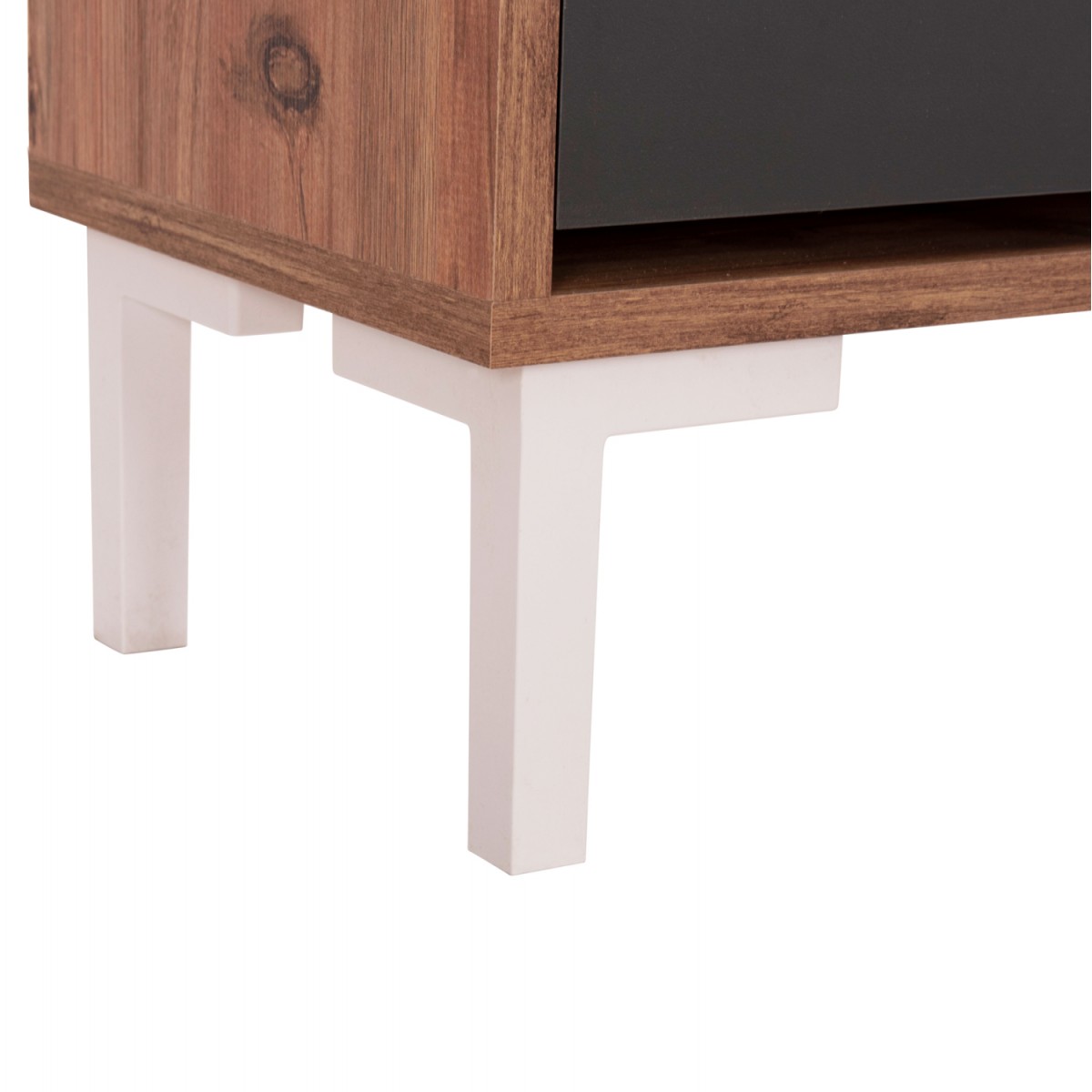 ΠΑΠΟΥΤΣΟΘΗΚΗ MEDY HM18187.02 ΜΕΛΑΜΙΝΗ ΣΕ ΦΥΣΙΚΟ & ΑΝΘΡΑΚΙ-ΜΑΥΡΑ ΠΟΔΙΑ 85x30x108.5Υεκ