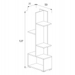 ΒΙΒΛΙΟΘΗΚΗ TRIVIO HM18195.03 ΜΕΛΑΜΙΝΗ ΣΕ ΛΕΥΚΟ-ATLANTIS GREEN 50x25x127Υεκ.
