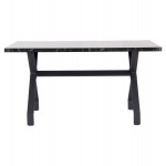 ΤΡΑΠΕΖΙ ΚΟΥΖΙΝΑΣ LANA HM18221.02 ΜΕΛΑΜΙΝΗ ΜΑΥΡΟ ΜΑΡΜΑΡΟ-ΜΑΥΡΑ ΜΕΤΑΛ.ΠΟΔΙΑ 140x70x72.5Υεκ