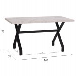 ΤΡΑΠΕΖΙ ΚΟΥΖΙΝΑΣ LANA HM18221.01 ΜΕΛΑΜΙΝΗ ΛΕΥΚΟ ΜΑΡΜΑΡΟ-ΜΑΥΡΑ ΜΕΤΑΛ.ΠΟΔΙΑ 140x70x72Υεκ