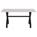 ΤΡΑΠΕΖΙ ΚΟΥΖΙΝΑΣ LANA HM18221.01 ΜΕΛΑΜΙΝΗ ΛΕΥΚΟ ΜΑΡΜΑΡΟ-ΜΑΥΡΑ ΜΕΤΑΛ.ΠΟΔΙΑ 140x70x72Υεκ