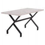 ΤΡΑΠΕΖΙ ΚΟΥΖΙΝΑΣ LANA HM18221.01 ΜΕΛΑΜΙΝΗ ΛΕΥΚΟ ΜΑΡΜΑΡΟ-ΜΑΥΡΑ ΜΕΤΑΛ.ΠΟΔΙΑ 140x70x72Υεκ