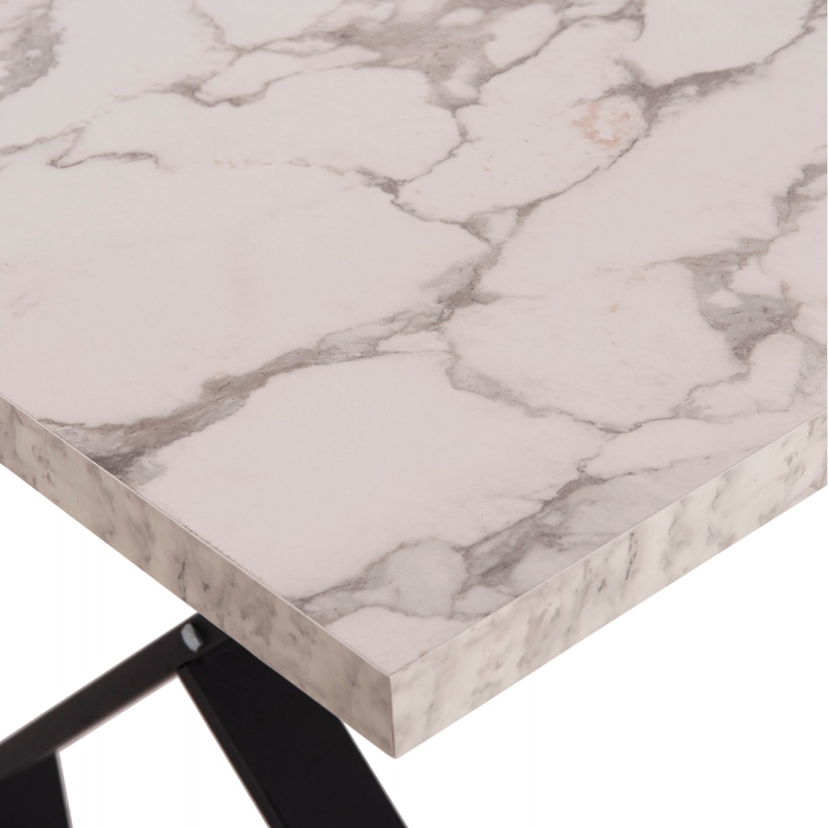 ΤΡΑΠΕΖΙ ΚΟΥΖΙΝΑΣ LANA HM18221.01 ΜΕΛΑΜΙΝΗ ΛΕΥΚΟ ΜΑΡΜΑΡΟ-ΜΑΥΡΑ ΜΕΤΑΛ.ΠΟΔΙΑ 140x70x72Υεκ