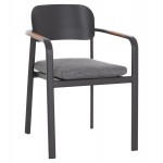 ΠΟΛΥΘΡΟΝΑ ΤΡΑΠΕΖΑΡΙΑΣ ELARA HM6414.01 ΓΚΡΙ ΑΛΟΥΜΙΝΙΟ-OLEFIN--ΞΥΛΟ TEAK 56x62x78Υεκ.