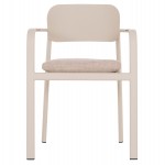 ΠΟΛΥΘΡΟΝΑ ΤΡΑΠΕΖΑΡΙΑΣ ELARA HM6414.05 ΜΠΕΖ ΑΛΟΥΜΙΝΙΟ-OLEFIN--ΞΥΛΟ TEAK 56x62x78Υεκ.