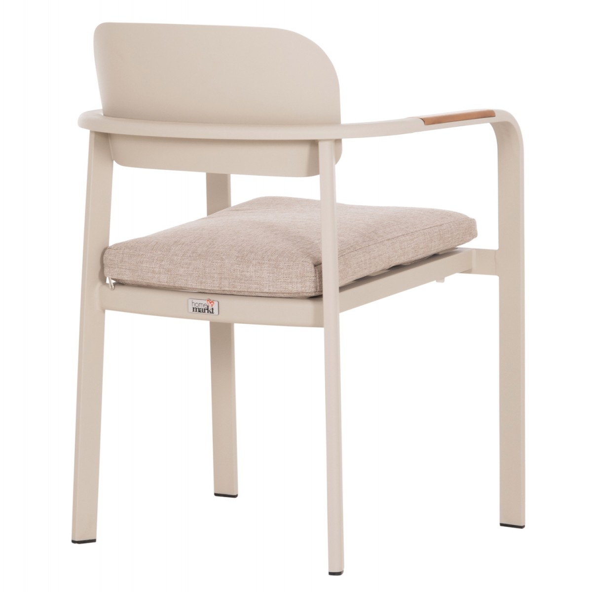 ΠΟΛΥΘΡΟΝΑ ΤΡΑΠΕΖΑΡΙΑΣ ELARA HM6414.05 ΜΠΕΖ ΑΛΟΥΜΙΝΙΟ-OLEFIN--ΞΥΛΟ TEAK 56x62x78Υεκ.