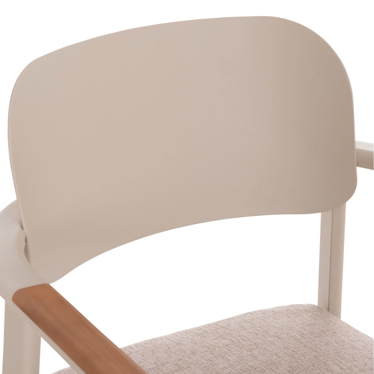 ΠΟΛΥΘΡΟΝΑ ΤΡΑΠΕΖΑΡΙΑΣ ELARA HM6414.05 ΜΠΕΖ ΑΛΟΥΜΙΝΙΟ-OLEFIN--ΞΥΛΟ TEAK 56x62x78Υεκ.