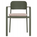 ΠΟΛΥΘΡΟΝΑ ΤΡΑΠΕΖΑΡΙΑΣ ELARA HM6414.06 ΠΡΑΣΙΝΟ ΑΛΟΥΜΙΝΙΟ-ΜΠΕΖ OLEFIN--TEAK 56x62x78Υεκ