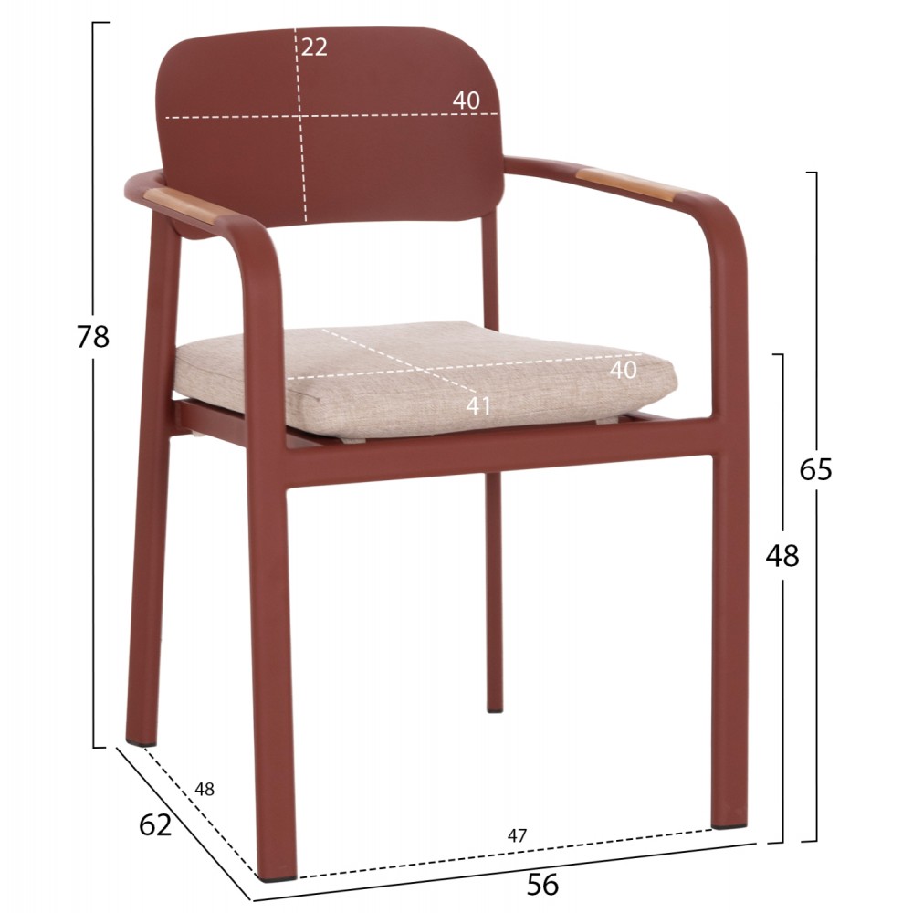 ΠΟΛΥΘΡΟΝΑ ΤΡΑΠΕΖΑΡΙΑΣ ELARA HM6414.07 ΚΕΡΑΜΙΔΙ ΑΛΟΥΜΙΝΙΟ-ΜΠΕΖ OLEFIN--TEAK 56x62x78Υεκ