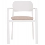 ΠΟΛΥΘΡΟΝΑ ΤΡΑΠΕΖΑΡΙΑΣ ELARA HM6414.02 ΛΕΥΚΟ ΑΛΟΥΜΙΝΙΟ-ΜΠΕΖ OLEFIN--TEAK 56x62x78Υεκ